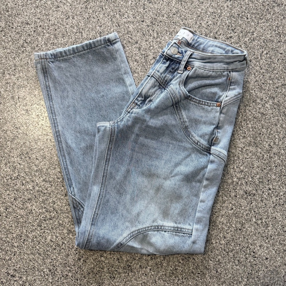 Saige Jeans Womens 0 24x27 High Rise Barrel Leg Wide Denim Light Wash